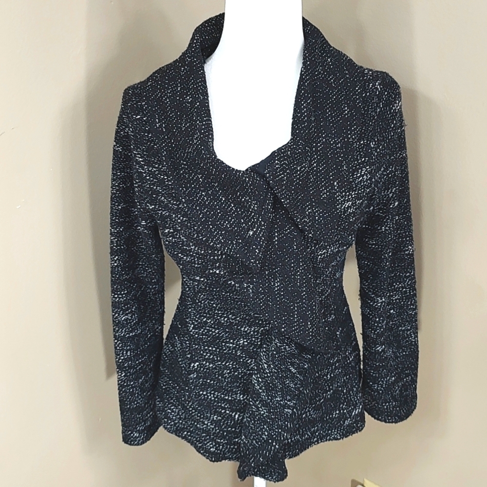 BNCI by Blanc Noir Chunky Knit Asymmetrical Zip Jacket